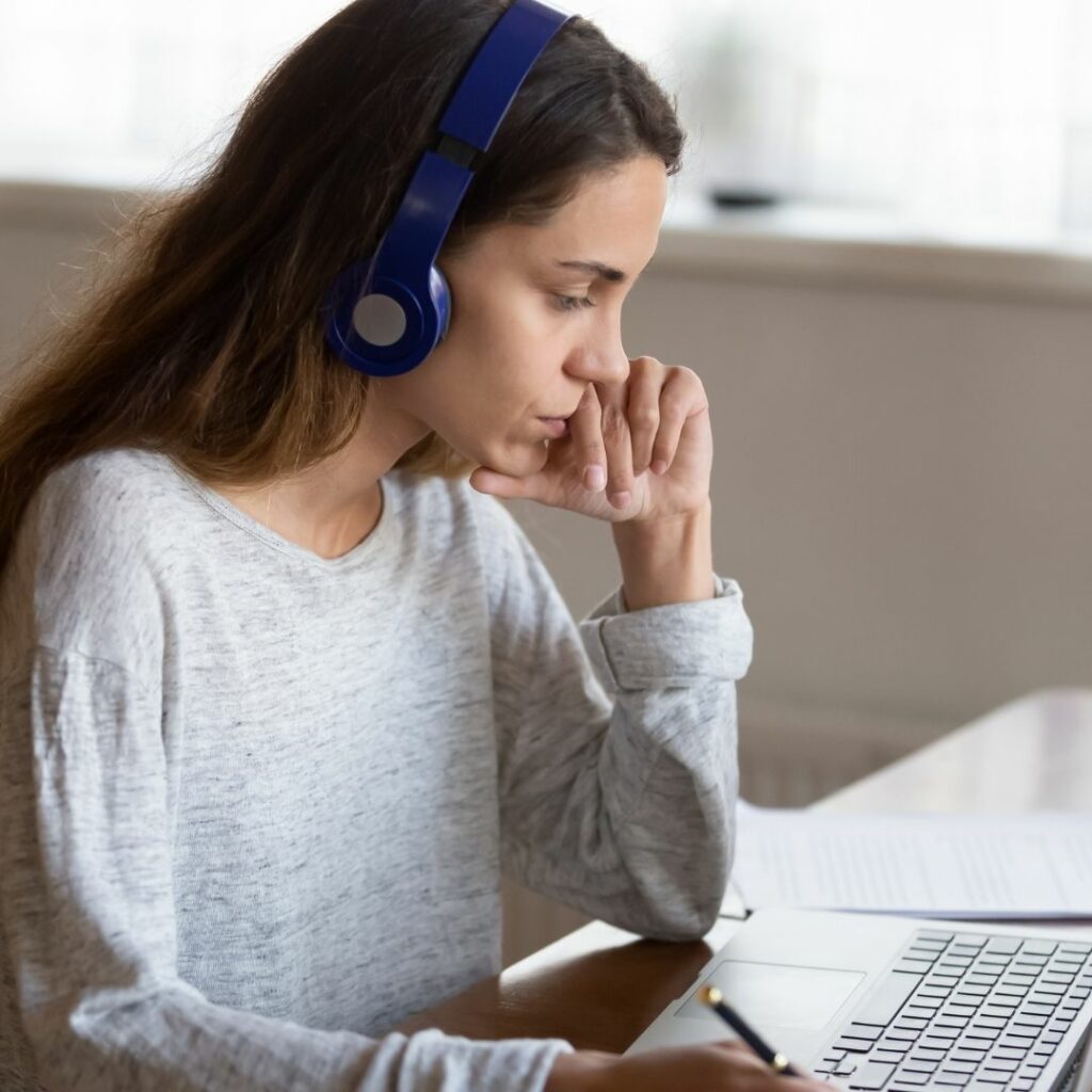 researcher using laptop